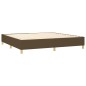 vidaXL Boxspringbett mit Matratze & LED Dunkelbraun 200x200 cm Stoff vidaXL Boxspringbett mit Matratze & LED Dunkelbraun 200x200 cm Stoff