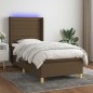 vidaXL Boxspringbett mit Matratze & LED Dunkelbraun 90x200 cm Stoff vidaXL Boxspringbett mit Matratze & LED Dunkelbraun 90x200 cm Stoff