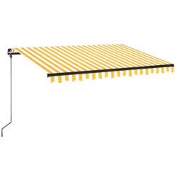 Gelenkarmmarkise Einziehbar mit LED 350x250 cm Gelb und Weiß