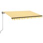 Gelenkarmmarkise Einziehbar mit LED 350x250 cm Gelb und Weiß Gelenkarmmarkise Einziehbar mit LED 350x250 cm Gelb und Weiß
