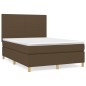 vidaXL Boxspringbett mit Matratze Dunkelbraun 140x200 cm Stoff vidaXL Boxspringbett mit Matratze Dunkelbraun 140x200 cm Stoff