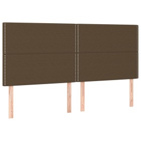 vidaXL Kopfteile 4 Stk. Dunkelbraun 100x5x78/88 cm Stoff