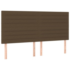 vidaXL Kopfteile 4 Stk. Dunkelbraun 90x5x78/88 cm Stoff