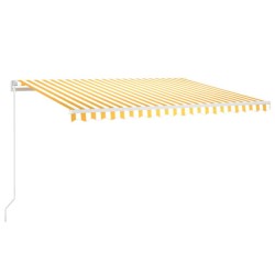 Gelenkarmmarkise Einziehbar mit LED 400x350 cm Gelb & Weiß