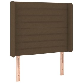 vidaXL Kopfteil mit Ohren Dunkelbraun 93x16x118/128 cm Stoff