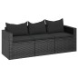 vidaXL 3-Sitzer-Gartensofa mit Kissen Schwarz Poly Rattan vidaXL 3-Sitzer-Gartensofa mit Kissen Schwarz Poly Rattan