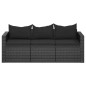 vidaXL 3-Sitzer-Gartensofa mit Kissen Schwarz Poly Rattan vidaXL 3-Sitzer-Gartensofa mit Kissen Schwarz Poly Rattan