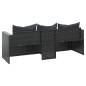 vidaXL 3-Sitzer-Gartensofa mit Kissen Schwarz Poly Rattan vidaXL 3-Sitzer-Gartensofa mit Kissen Schwarz Poly Rattan