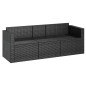 vidaXL 3-Sitzer-Gartensofa mit Kissen Schwarz Poly Rattan vidaXL 3-Sitzer-Gartensofa mit Kissen Schwarz Poly Rattan