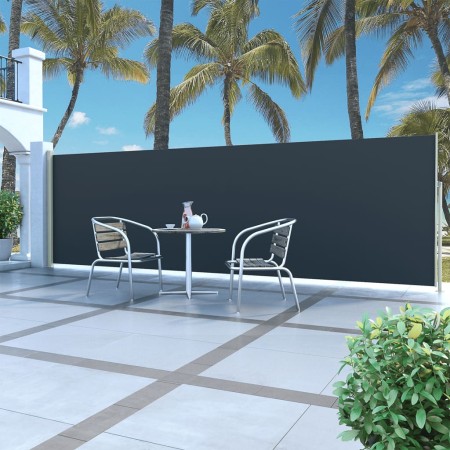vidaXL Ausziehbare Seitenmarkise 160x500 cm Schwarz