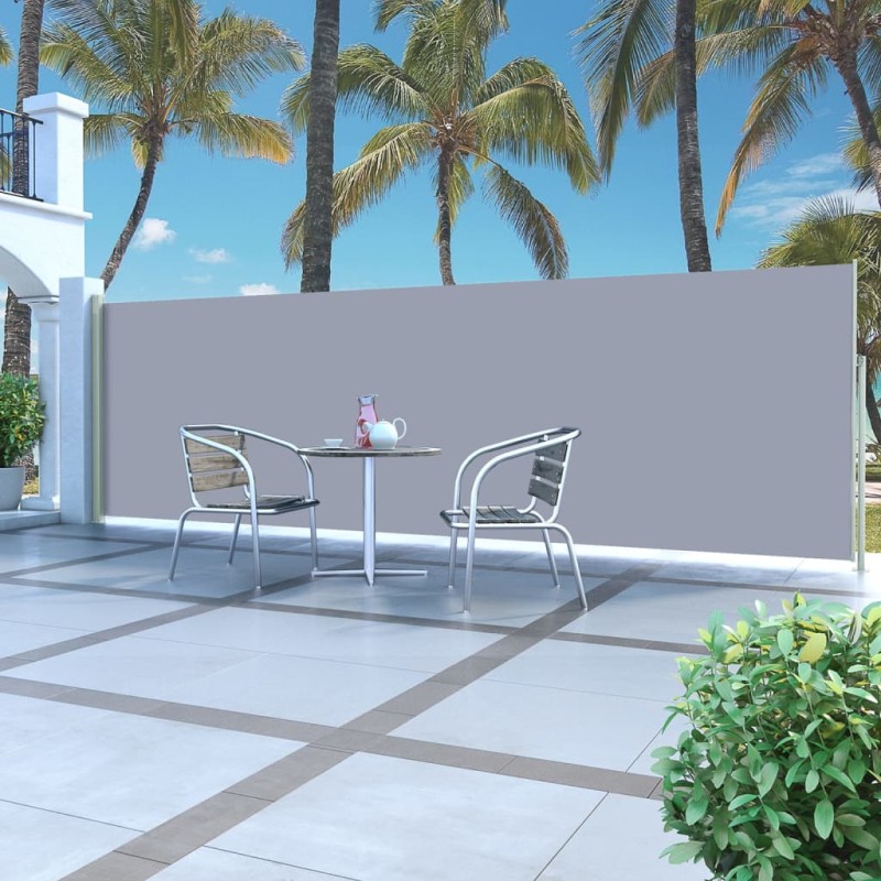 vidaXL Ausziehbare Seitenmarkise 160x500 cm Grau vidaXL Ausziehbare Seitenmarkise 160x500 cm Grau