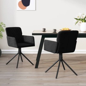 vidaXL Esszimmerstühle 2 Stk. Drehbar Schwarz Samt