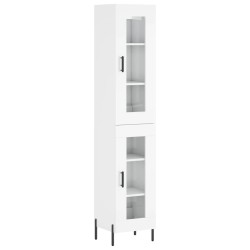 Highboard Hochglanz-Weiß 34,5x34x180 cm Holzwerkstoff