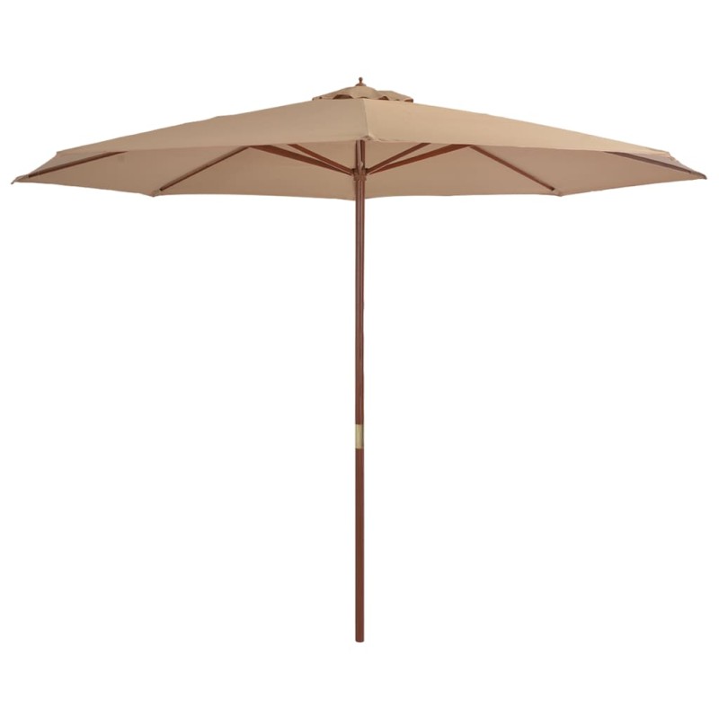 vidaXL Sonnenschirm mit Holzmast 350 cm Taupe vidaXL Sonnenschirm mit Holzmast 350 cm Taupe