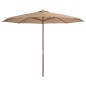 vidaXL Sonnenschirm mit Holzmast 350 cm Taupe vidaXL Sonnenschirm mit Holzmast 350 cm Taupe