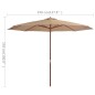 vidaXL Sonnenschirm mit Holzmast 350 cm Taupe vidaXL Sonnenschirm mit Holzmast 350 cm Taupe