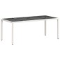 vidaXL Gartentisch mit Glasplatte Weiß 190x90x75 cm Poly Rattan vidaXL Gartentisch mit Glasplatte Weiß 190x90x75 cm Poly Rattan