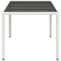 vidaXL Gartentisch mit Glasplatte Weiß 190x90x75 cm Poly Rattan vidaXL Gartentisch mit Glasplatte Weiß 190x90x75 cm Poly Rattan