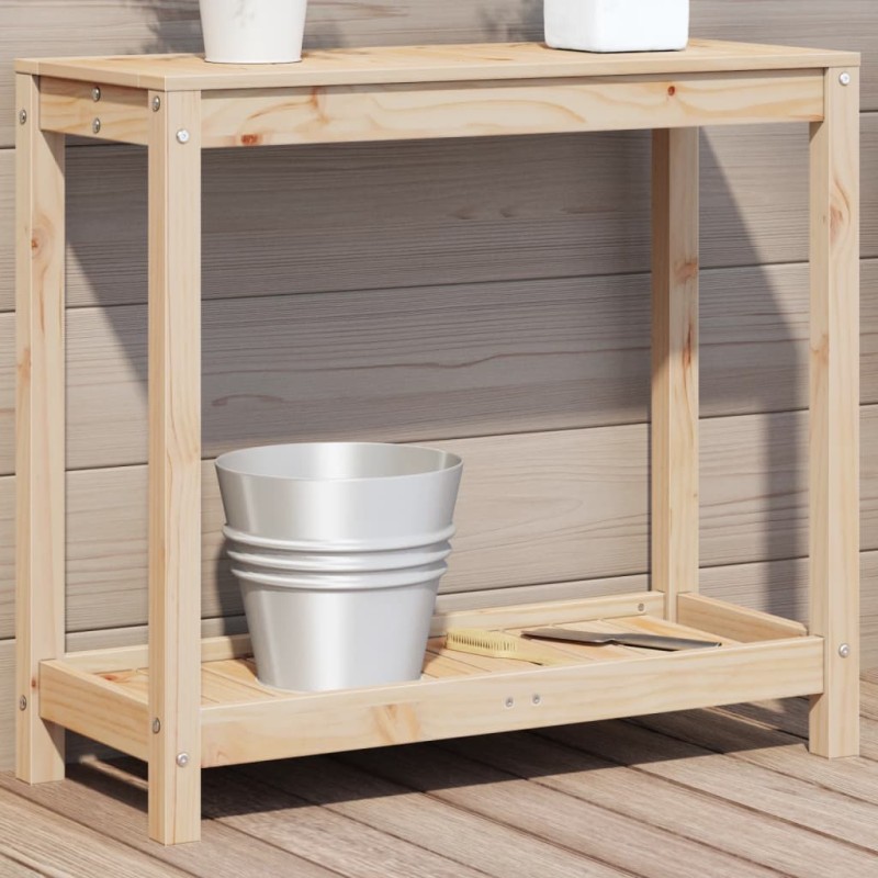 vidaXL Pflanztisch mit Ablage 82,5x35x75 cm Massivholz Kiefer vidaXL Pflanztisch mit Ablage 82,5x35x75 cm Massivholz Kiefer
