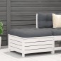 vidaXL Gartenhocker mit Kissen Weiß Massivholz Kiefer vidaXL Gartenhocker mit Kissen Weiß Massivholz Kiefer