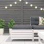 vidaXL Gartenhocker mit Kissen Weiß Massivholz Kiefer vidaXL Gartenhocker mit Kissen Weiß Massivholz Kiefer