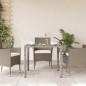 vidaXL Gartentisch mit Glasplatte Hellgrau 90x90x75 cm Poly Rattan vidaXL Gartentisch mit Glasplatte Hellgrau 90x90x75 cm Poly Rattan