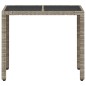 vidaXL Gartentisch mit Glasplatte Hellgrau 90x90x75 cm Poly Rattan vidaXL Gartentisch mit Glasplatte Hellgrau 90x90x75 cm Poly Rattan