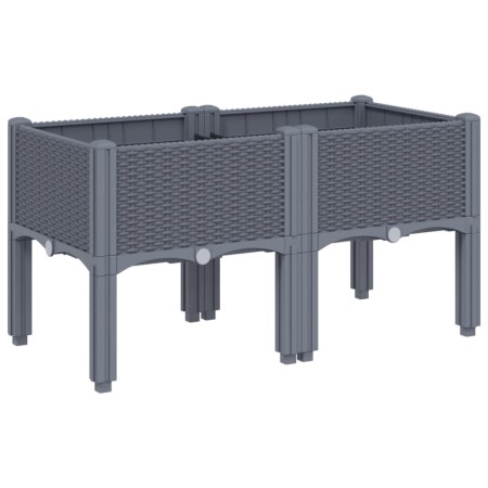 vidaXL Pflanzkasten mit Beinen Grau 80x40x42 cm PP