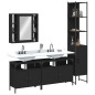 vidaXL 4-tlg. Badmöbel-Set Schwarz Holzwerkstoff vidaXL 4-tlg. Badmöbel-Set Schwarz Holzwerkstoff