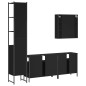 vidaXL 4-tlg. Badmöbel-Set Schwarz Holzwerkstoff vidaXL 4-tlg. Badmöbel-Set Schwarz Holzwerkstoff