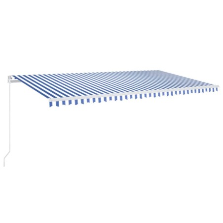Gelenkarmmarkise Einziehbar mit LED 600x350 cm Blau und Weiß