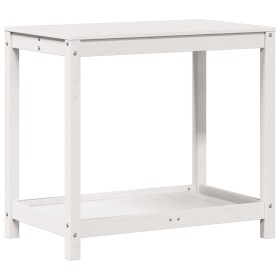 vidaXL Pflanztisch mit Ablage Weiß 82,5x50x75 cm Massivholz Kiefer