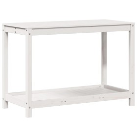 vidaXL Pflanztisch mit Ablage Weiß 108x50x75 cm Massivholz Kiefer