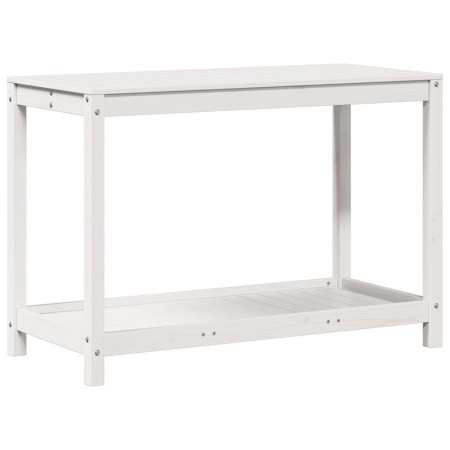 vidaXL Pflanztisch mit Ablage Weiß 108x50x75 cm Massivholz Kiefer