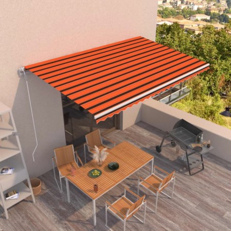 vidaXL Markise Automatisch Einziehbar 500x350 cm Orange und Braun