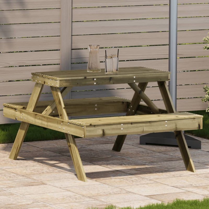 vidaXL Picknicktisch 105x134x75 cm Imprägniertes Kiefernholz vidaXL Picknicktisch 105x134x75 cm Imprägniertes Kiefernholz