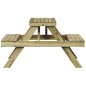 vidaXL Picknicktisch 105x134x75 cm Imprägniertes Kiefernholz vidaXL Picknicktisch 105x134x75 cm Imprägniertes Kiefernholz