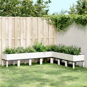 vidaXL Pflanzkasten mit Beinen Weiß 200x160x42 cm PP