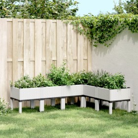 vidaXL Pflanzkasten mit Beinen Weiß 160x120x42 cm PP