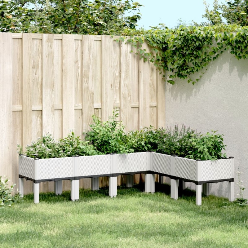 vidaXL Pflanzkasten mit Beinen Weiß 160x120x42 cm PP vidaXL Pflanzkasten mit Beinen Weiß 160x120x42 cm PP