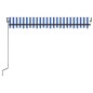 Automatische Markise mit LED Windsensor 400x300 cm Blau Weiß Automatische Markise mit LED Windsensor 400x300 cm Blau Weiß