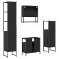 vidaXL 4-tlg. Badmöbel-Set Schwarz Holzwerkstoff vidaXL 4-tlg. Badmöbel-Set Schwarz Holzwerkstoff