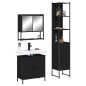 vidaXL 3-tlg. Badmöbel-Set Schwarz Holzwerkstoff vidaXL 3-tlg. Badmöbel-Set Schwarz Holzwerkstoff