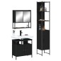 vidaXL 3-tlg. Badmöbel-Set Schwarz Holzwerkstoff vidaXL 3-tlg. Badmöbel-Set Schwarz Holzwerkstoff