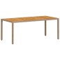 vidaXL Gartentisch Beige 190x90x75 cm Poly Rattan Akazienholz vidaXL Gartentisch Beige 190x90x75 cm Poly Rattan Akazienholz