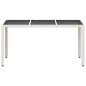vidaXL Gartentisch mit Glasplatte Weiß 150x90x75 cm Poly Rattan vidaXL Gartentisch mit Glasplatte Weiß 150x90x75 cm Poly Rattan