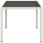 vidaXL Gartentisch mit Glasplatte Weiß 150x90x75 cm Poly Rattan vidaXL Gartentisch mit Glasplatte Weiß 150x90x75 cm Poly Rattan