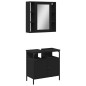 vidaXL 2-tlg. Badmöbel-Set Schwarz Holzwerkstoff vidaXL 2-tlg. Badmöbel-Set Schwarz Holzwerkstoff