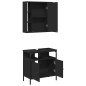 vidaXL 2-tlg. Badmöbel-Set Schwarz Holzwerkstoff vidaXL 2-tlg. Badmöbel-Set Schwarz Holzwerkstoff