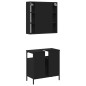 vidaXL 2-tlg. Badmöbel-Set Schwarz Holzwerkstoff vidaXL 2-tlg. Badmöbel-Set Schwarz Holzwerkstoff